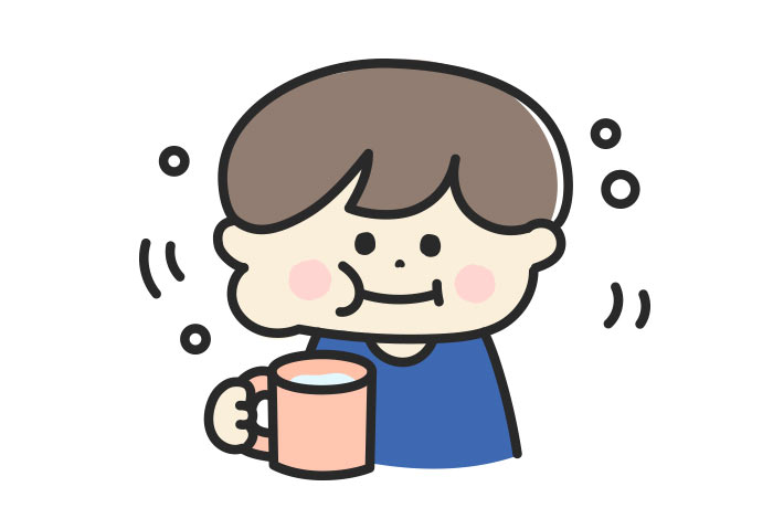 ぶくぶくうがいをする子ども イラスト 口腔ケア 虫歯予防 歯科指導